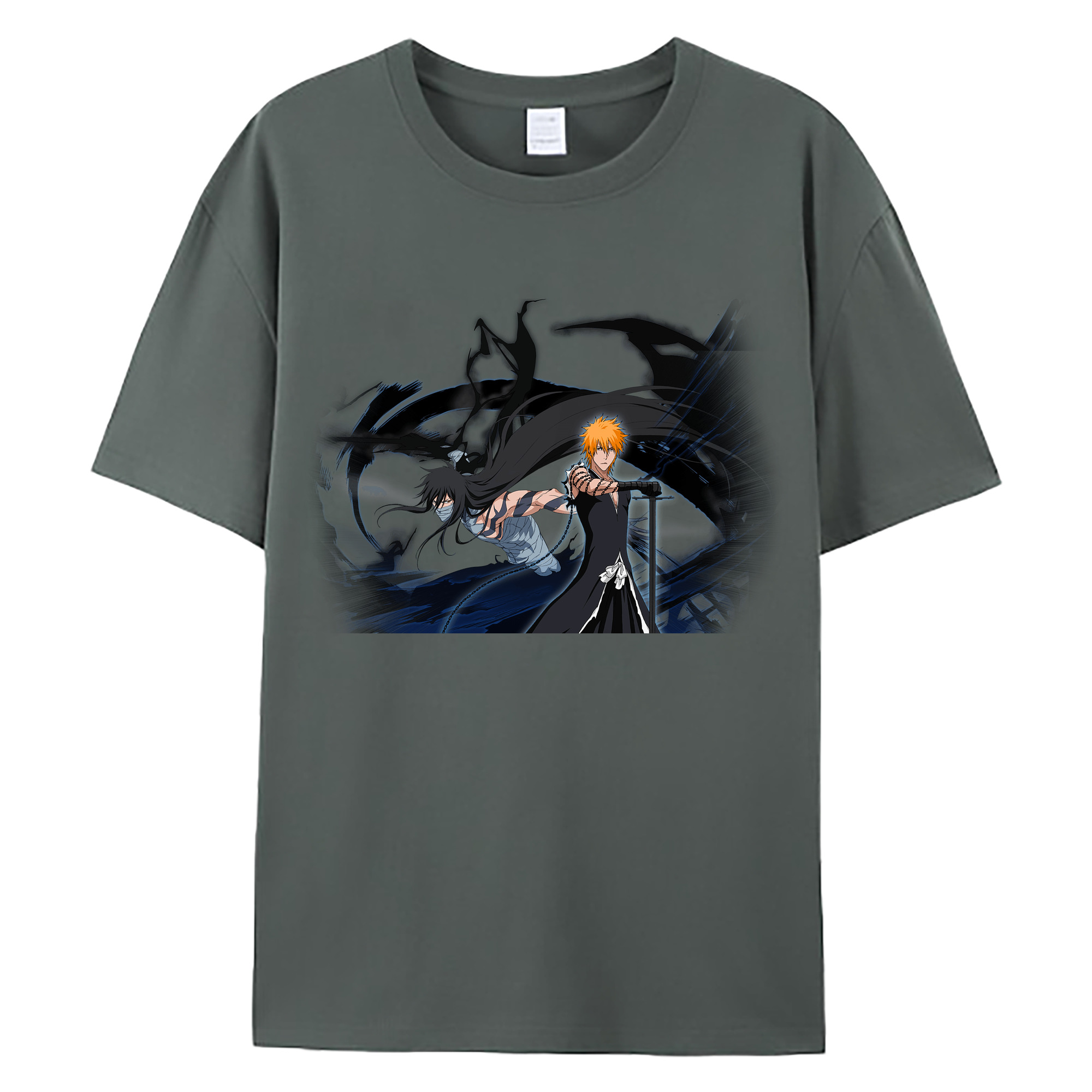 （画像用） ブリーチ 黒崎一護（くろさき いちご）BLEACH Kurosaki Ichigo 綿100％ メンズ半袖Tシャツ｜肌触りやわらか＆通気性